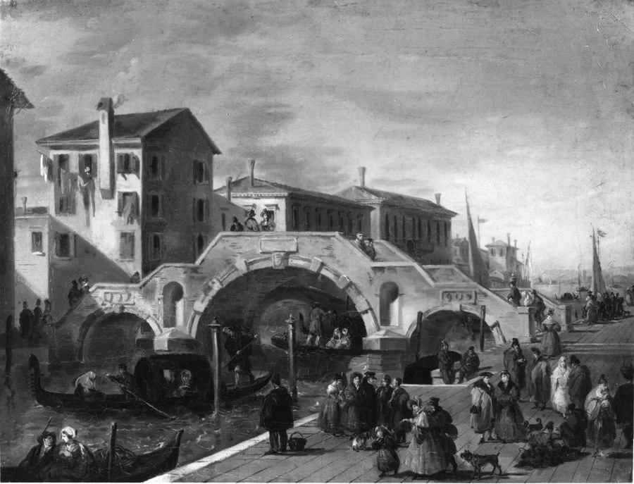 Veduta veneziana con macchiette